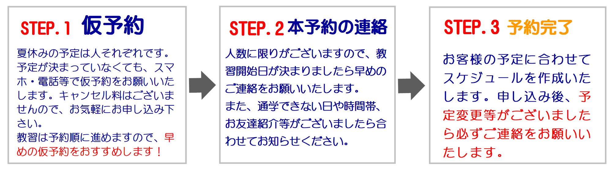 夏休み短期コース